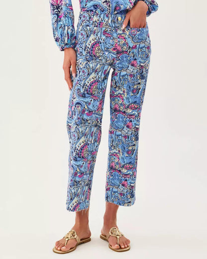 27" Harleen High Rise Crop Jean - Multi