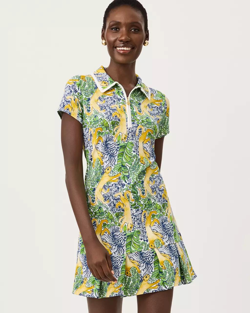 UPF 50+ Luxletic Cayo Costa Pleated Dress - Multi