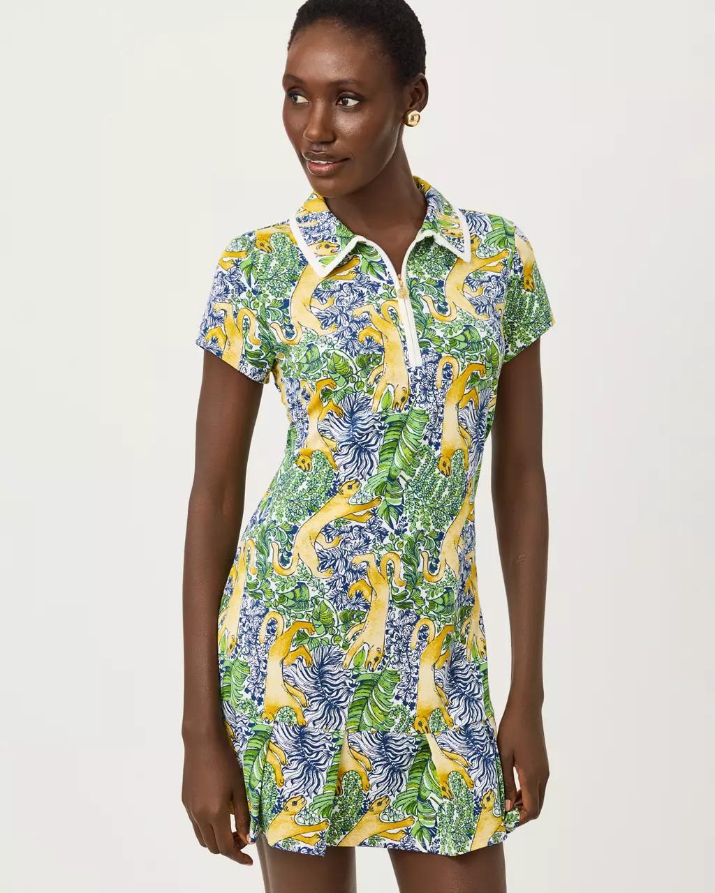 UPF 50+ Luxletic Cayo Costa Pleated Dress - Multi