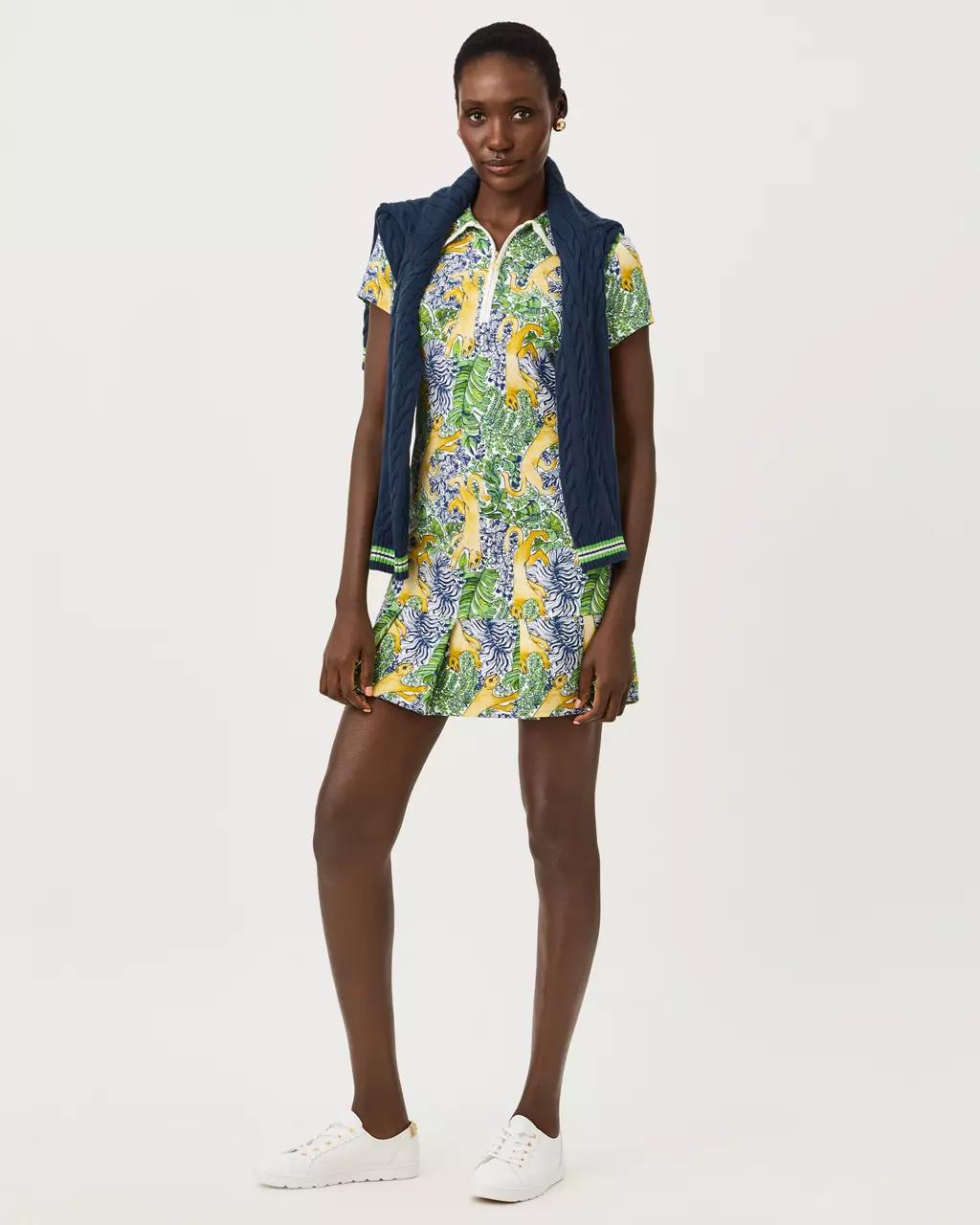 UPF 50+ Luxletic Cayo Costa Pleated Dress - Multi