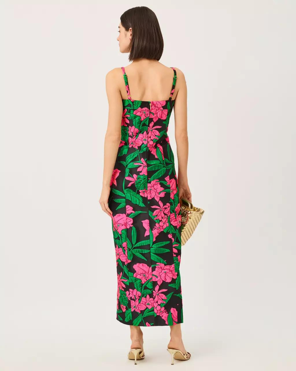 Alima Jacquard Maxi Dress - Noir