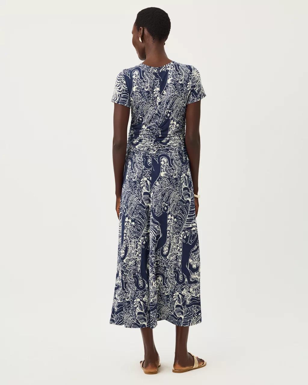 UPF 50+ Alma Midi Dress - Low Tide Navy