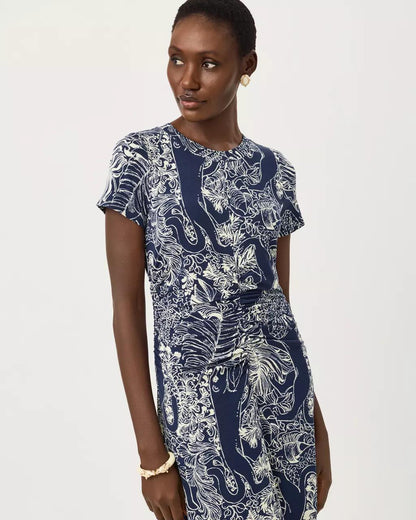 UPF 50+ Alma Midi Dress - Low Tide Navy