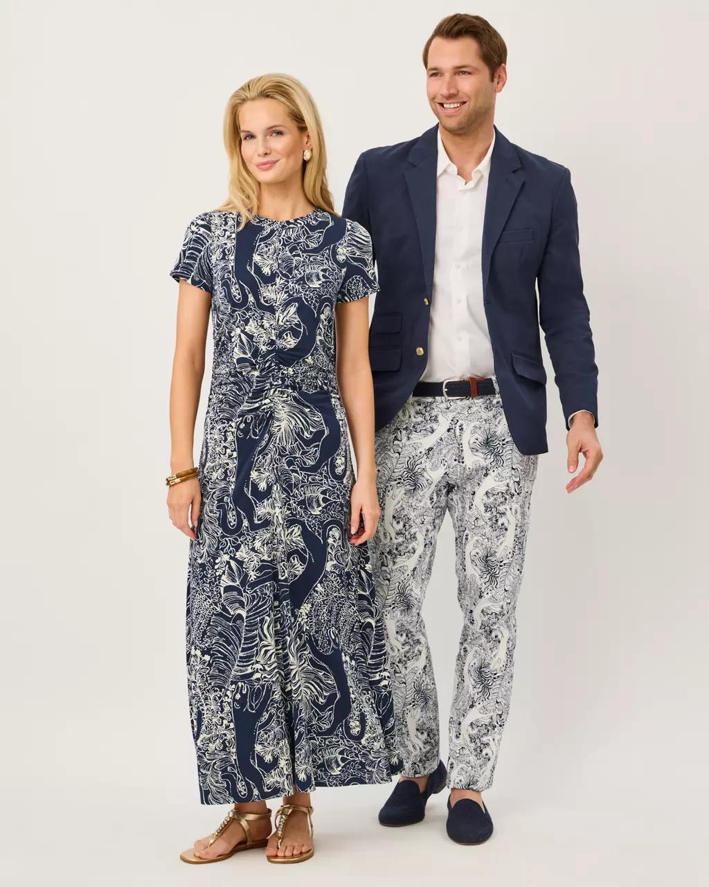 UPF 50+ Alma Midi Dress - Low Tide Navy