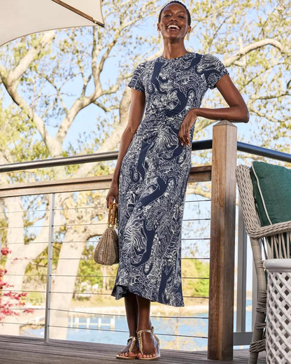 UPF 50+ Alma Midi Dress - Low Tide Navy