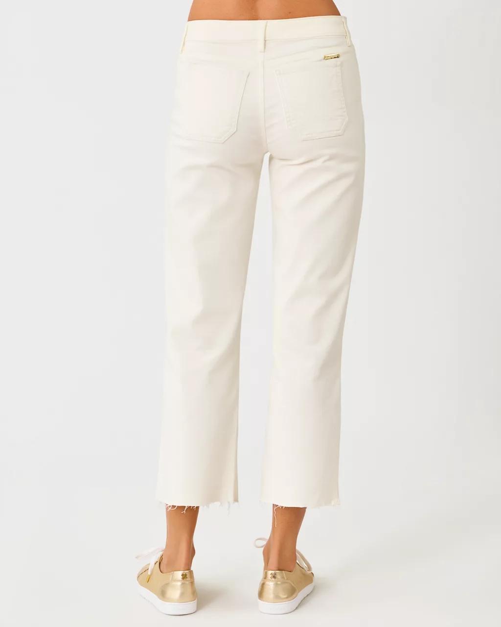 27" Harleen High Rise Crop Jean - Coconut