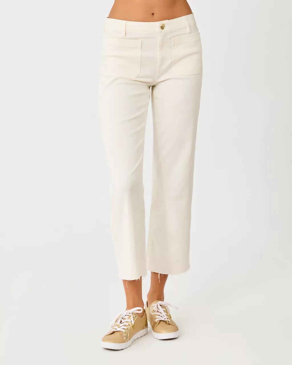27" Harleen High Rise Crop Jean - Coconut