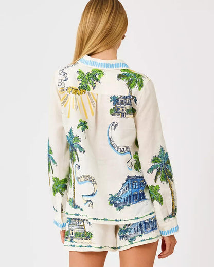 Susana Linen Button Down Shirt - Coconut