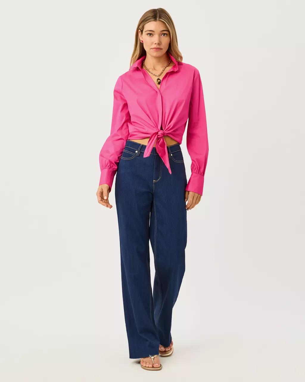 The Tie Lilly Shirt - Pink Aster