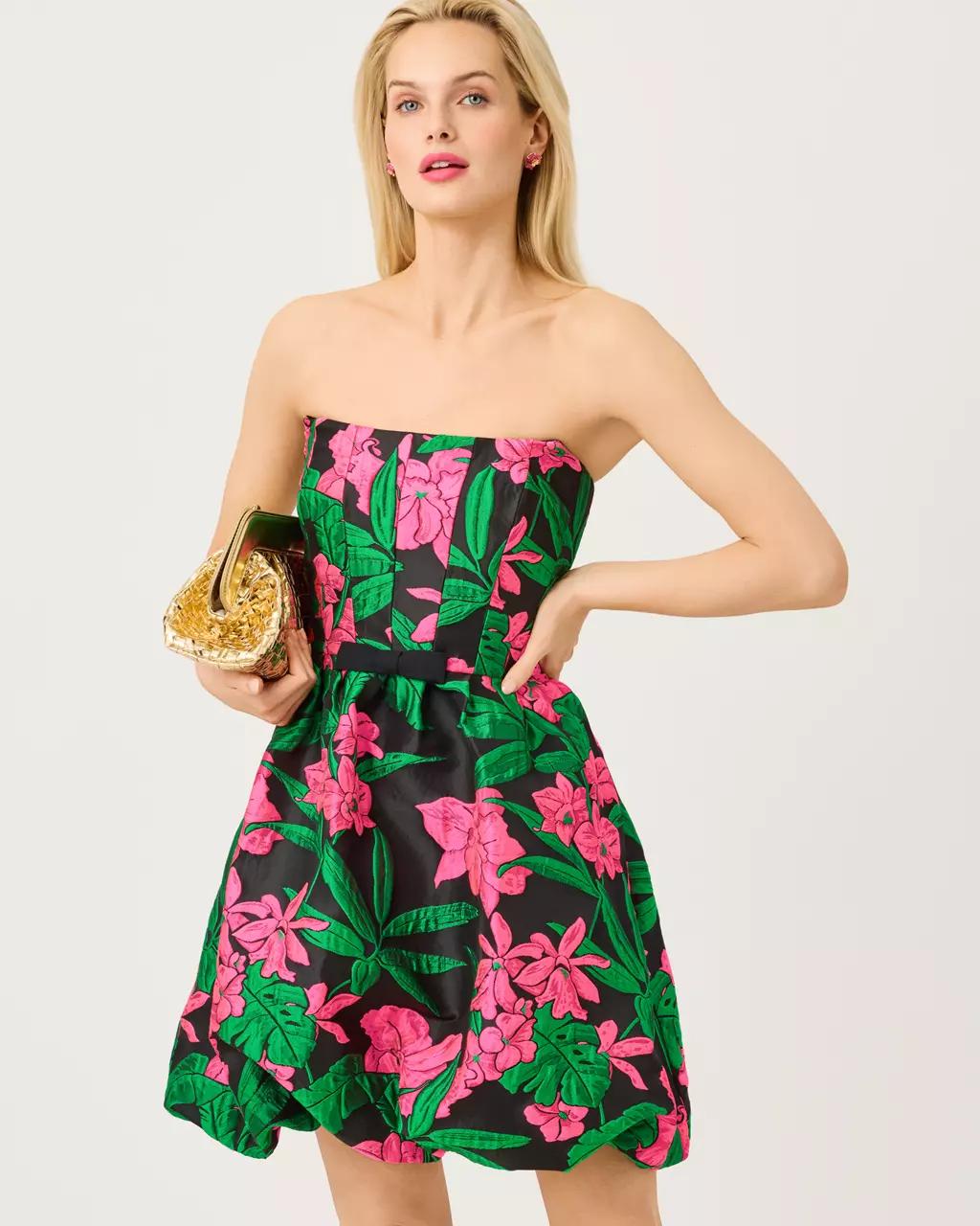 Bowman Jacquard Dress - Noir