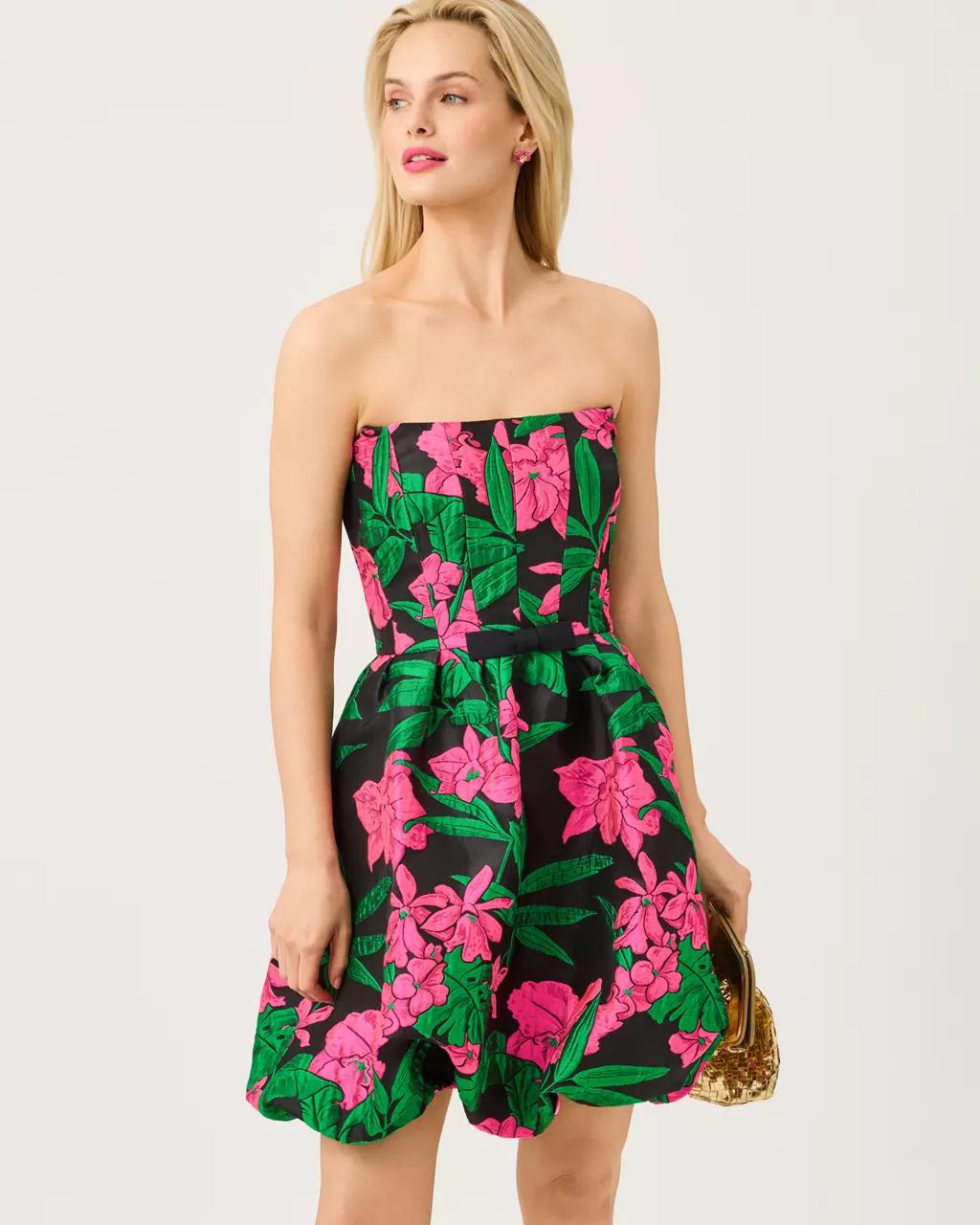 Bowman Jacquard Dress - Noir