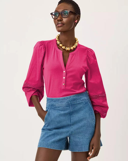 Ronson Long Sleeve Knit Top - Berry Bouquet