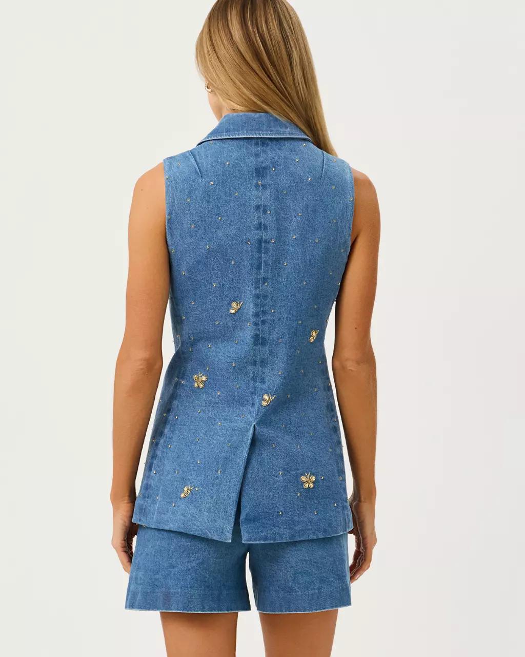 Eudora Denim Vest - Sympeony Wash