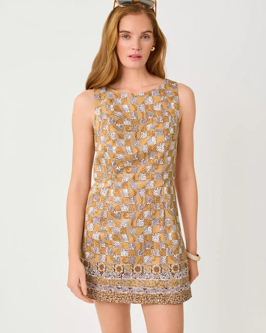 Oriana Shift Romper - Iced Latte
