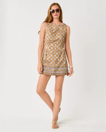 Oriana Shift Romper - Iced Latte