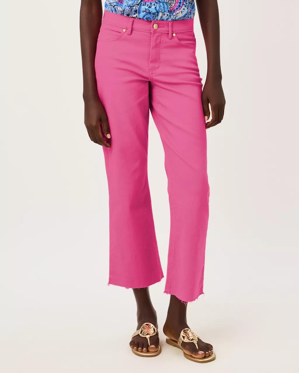 28" Lindessa High Rise Crop Jean - Pink Aster