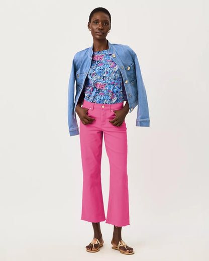 28" Lindessa High Rise Crop Jean - Pink Aster