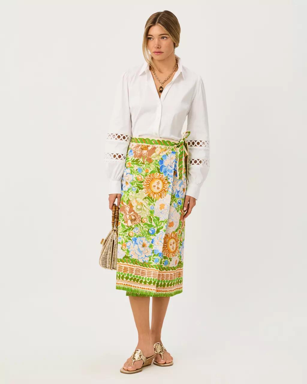The Lace Inset Lilly Shirt - Resort White