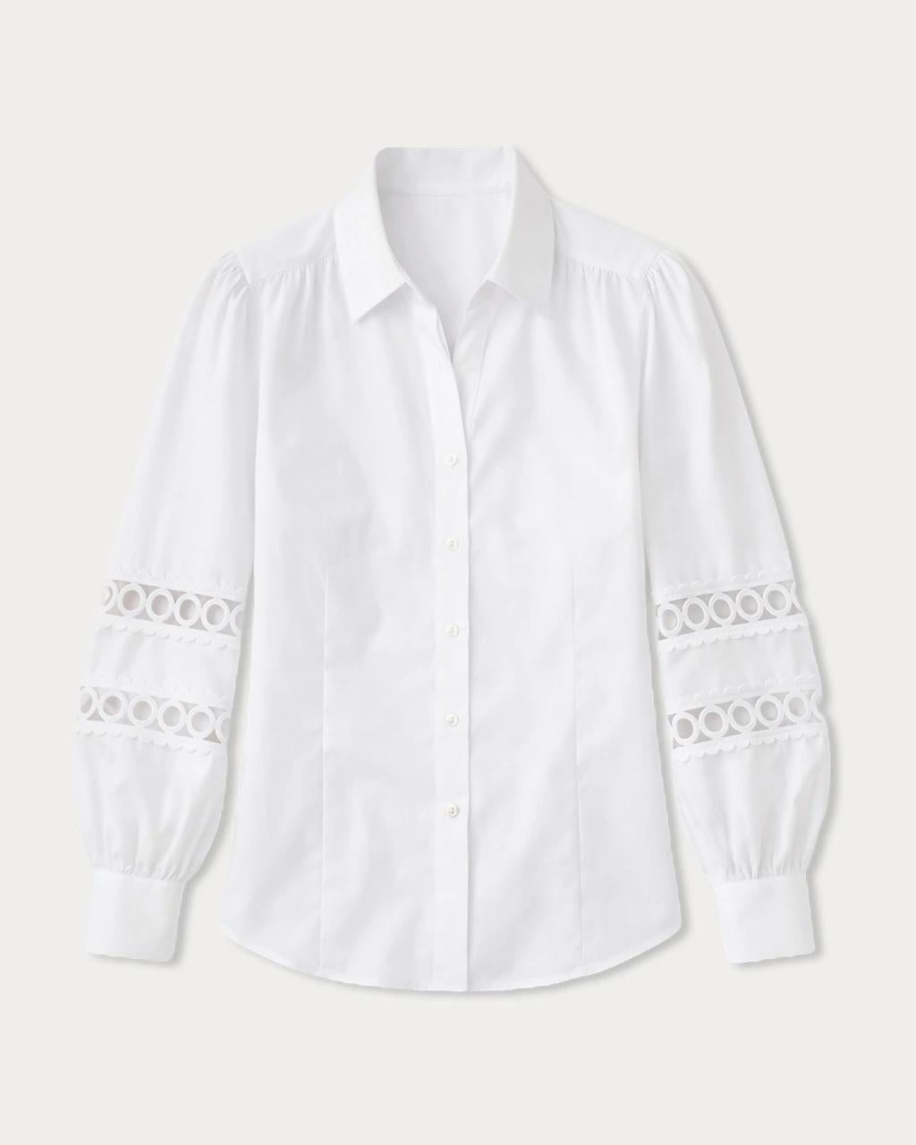 The Lace Inset Lilly Shirt - Resort White