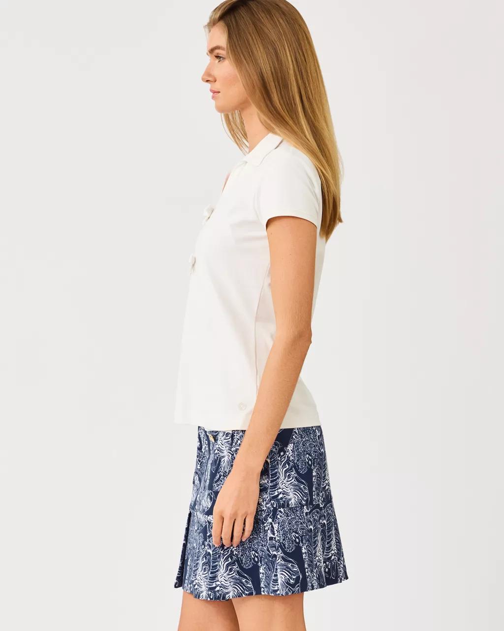 UPF 50+ Luxletic Frida Bow Polo - Coconut