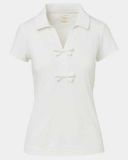 UPF 50+ Luxletic Frida Bow Polo - Coconut