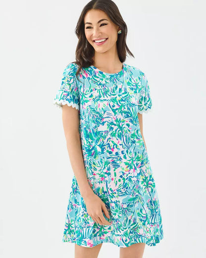 Cody Short Sleeve Dress - Blue Ibiza