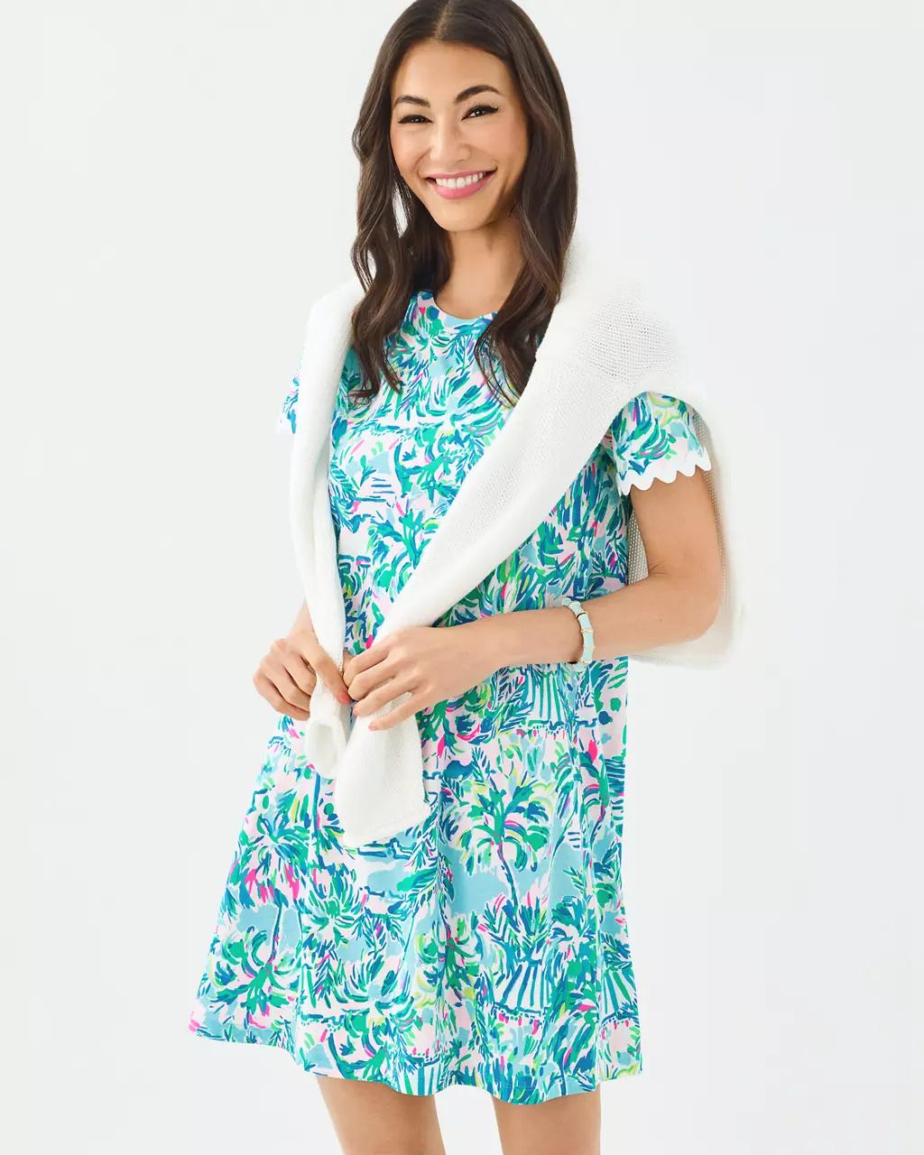 Cody Short Sleeve Dress - Blue Ibiza