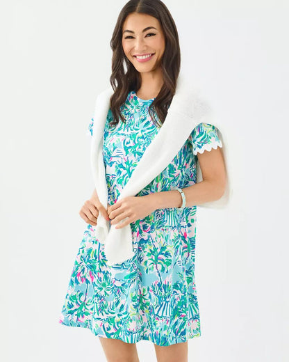 Cody Short Sleeve Dress - Blue Ibiza