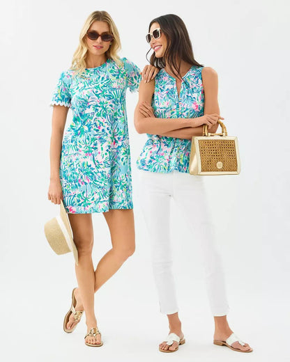 Cody Short Sleeve Dress - Blue Ibiza
