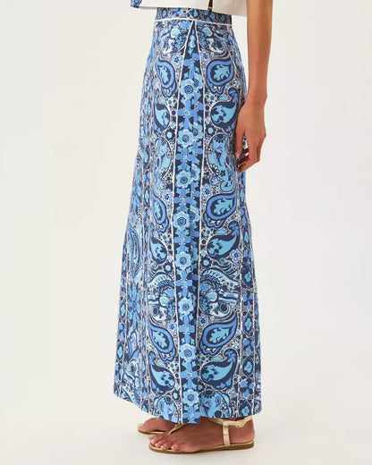 Sanders High Rise Maxi Skirt - Low Tide Navy