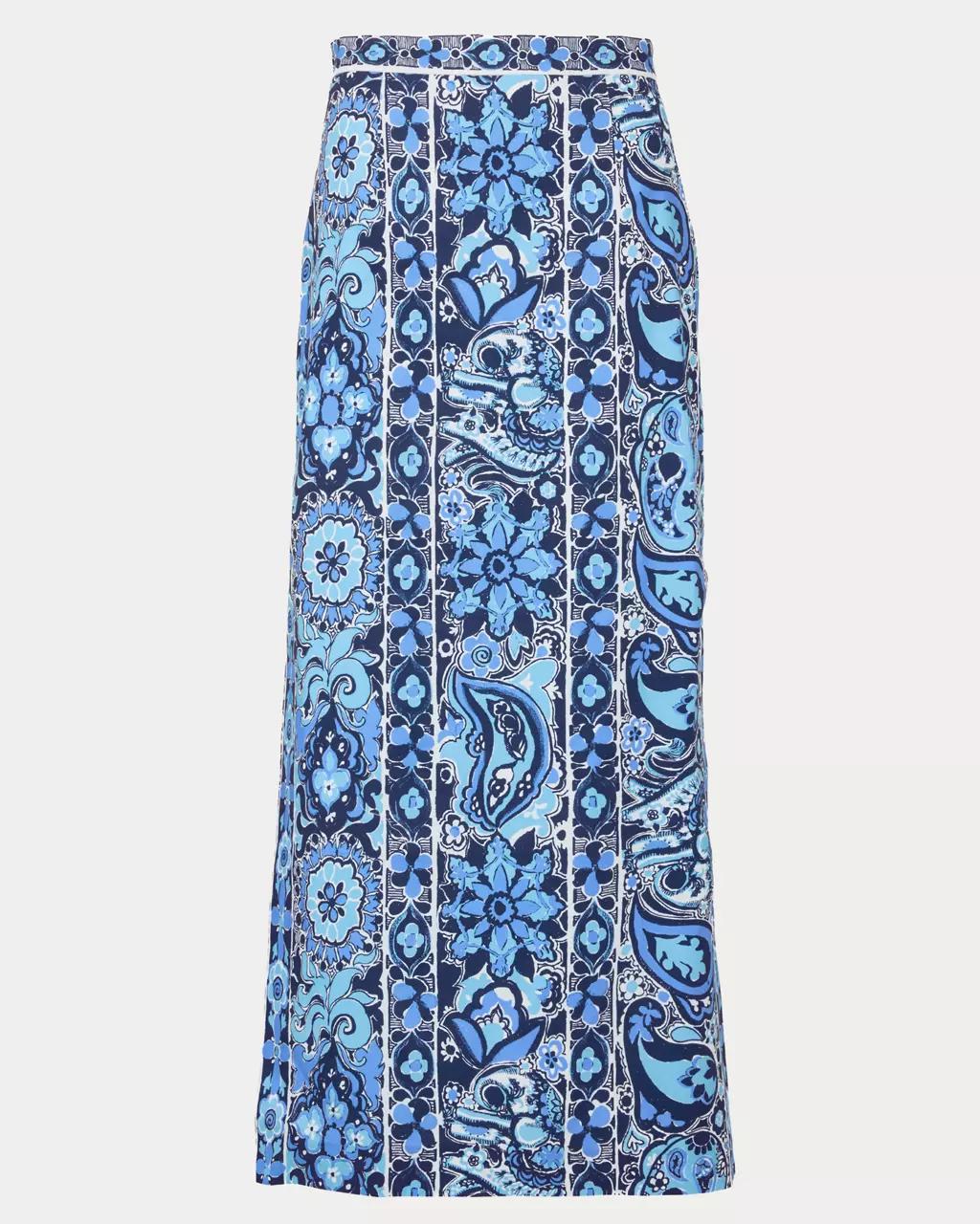 Sanders High Rise Maxi Skirt - Low Tide Navy