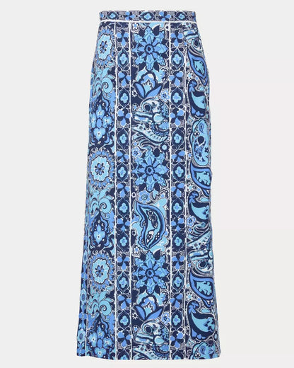 Sanders High Rise Maxi Skirt - Low Tide Navy