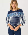 Low Tide Navy The Casbah Engineered Striped Top