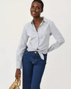 Low Tide Navy Shadow Shirting Stripe