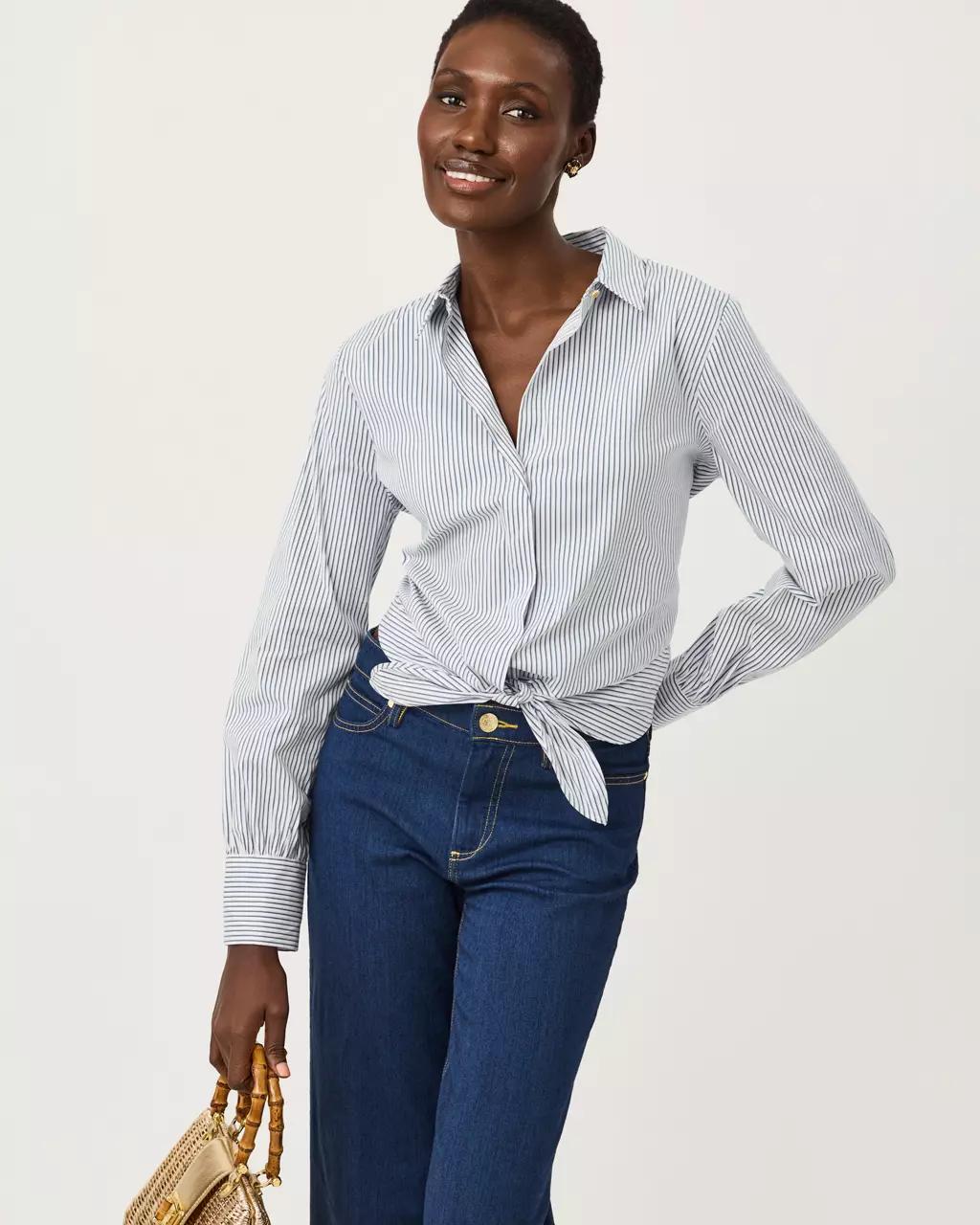 The Tie Lilly Shirt - Low Tide Navy