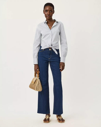 The Tie Lilly Shirt - Low Tide Navy