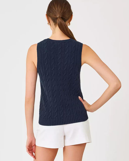 Brockton Crew Neck Sweater Tank - Low Tide Navy
