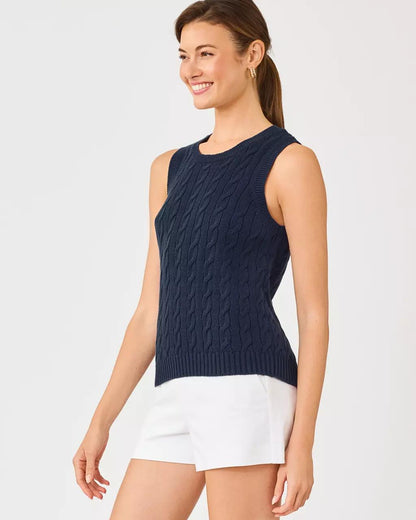 Brockton Crew Neck Sweater Tank - Low Tide Navy