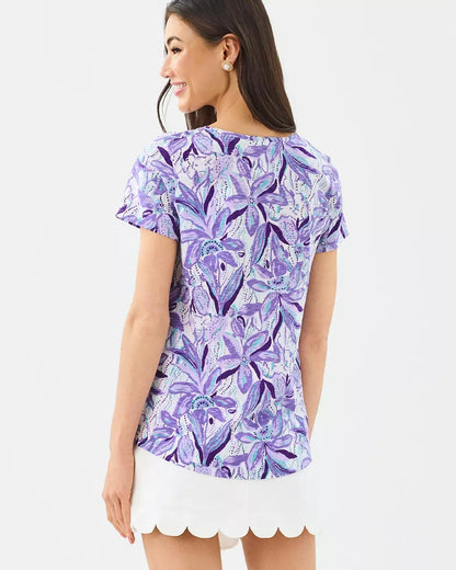 Etta Scoop Neck Top - Tropicalia Purple