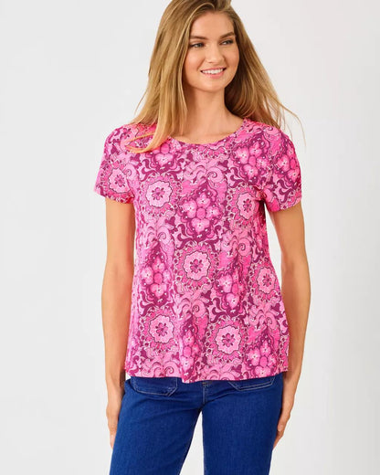 Etta Scoop Neck Top - Pink Aster
