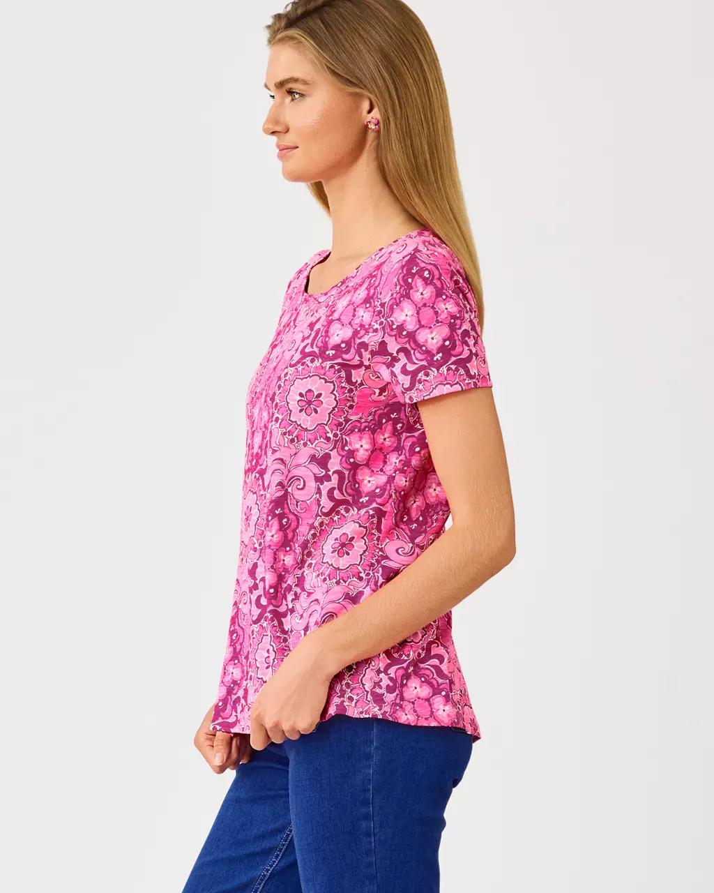 Etta Scoop Neck Top - Pink Aster