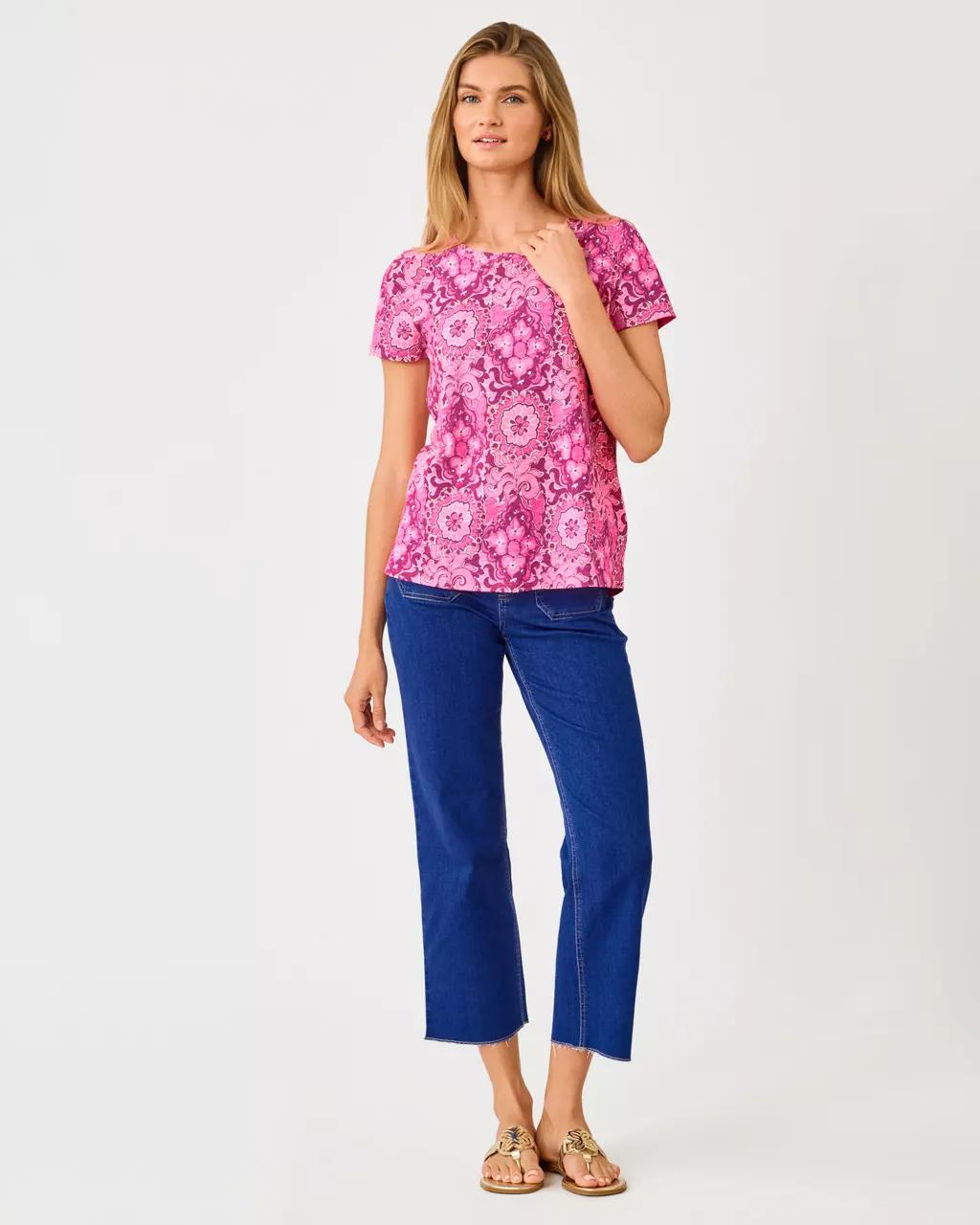 Etta Scoop Neck Top - Pink Aster