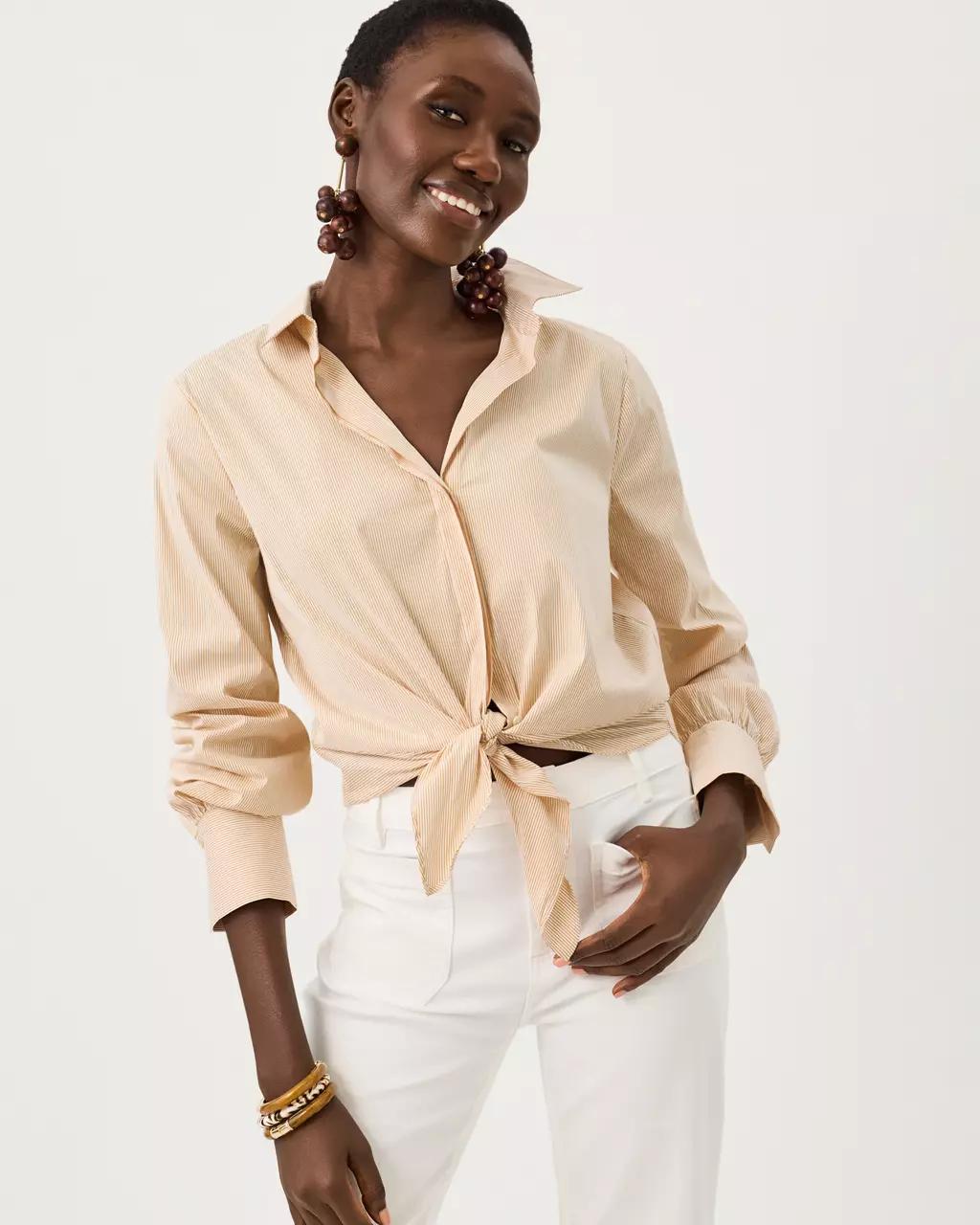 The Tie Lilly Shirt - Iced Latte