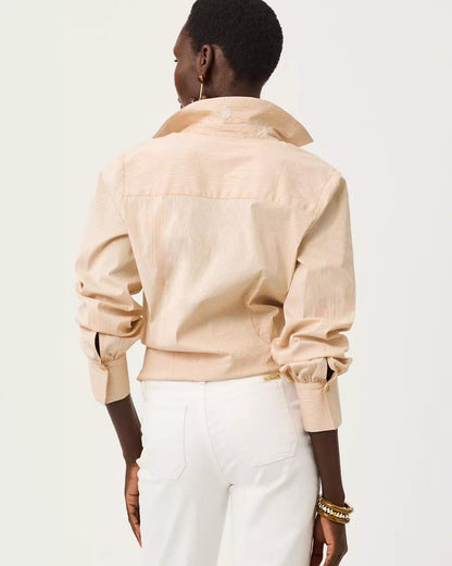The Tie Lilly Shirt - Iced Latte