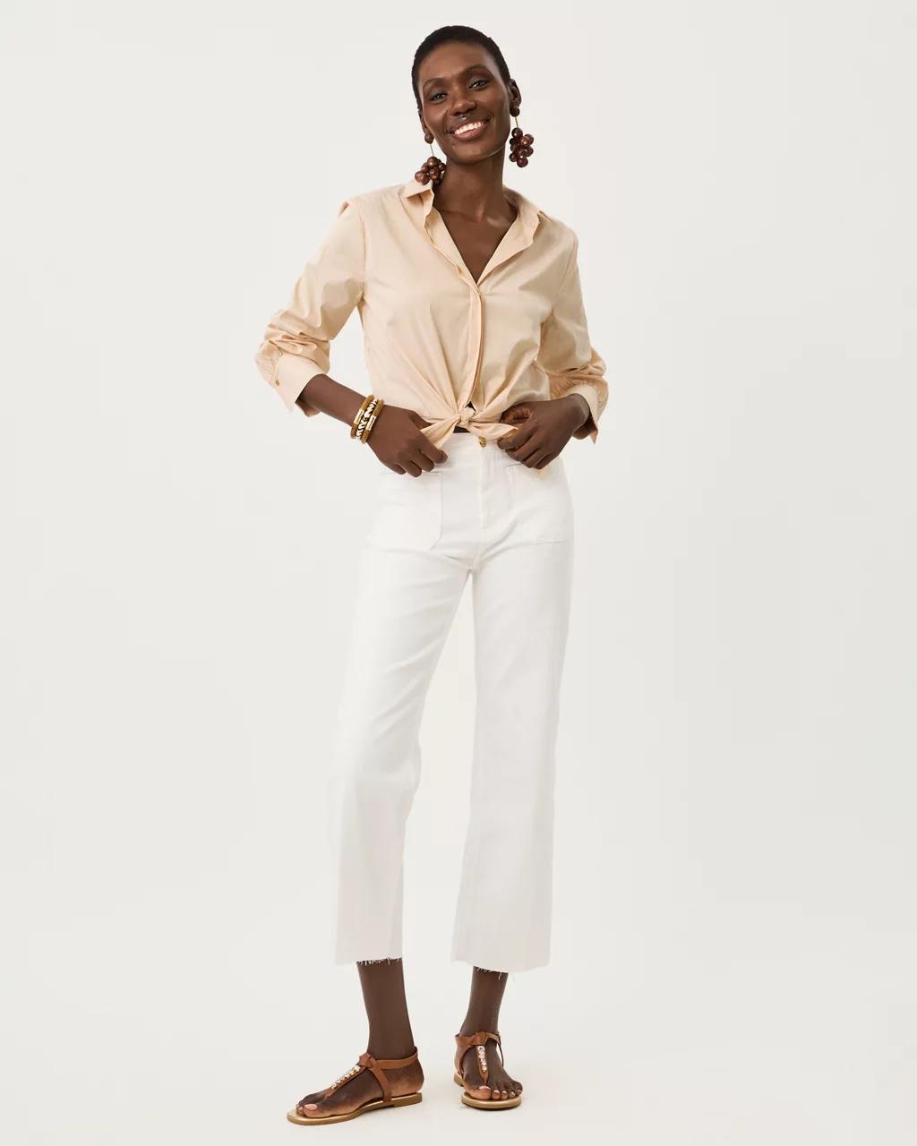 The Tie Lilly Shirt - Iced Latte