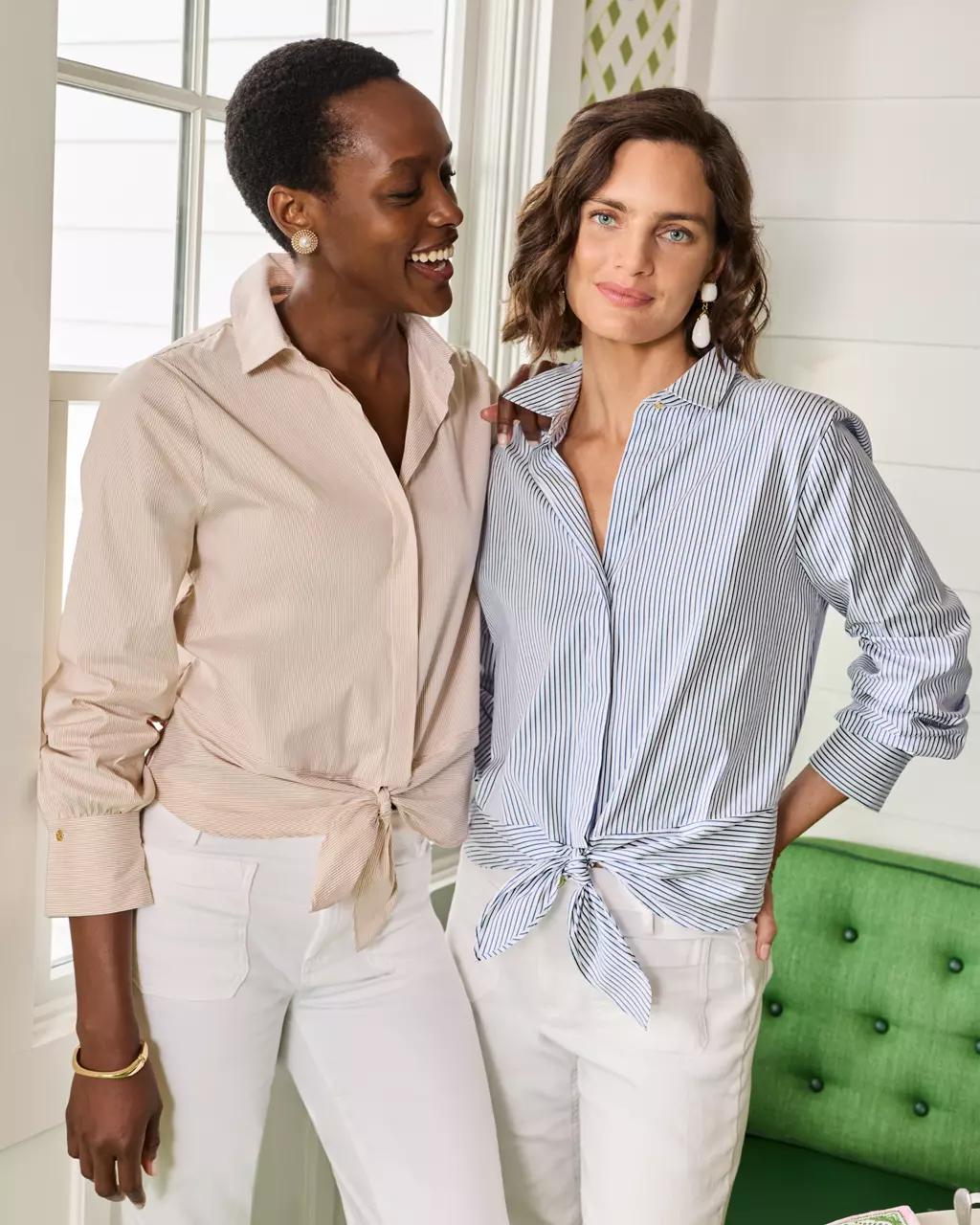 The Tie Lilly Shirt - Iced Latte