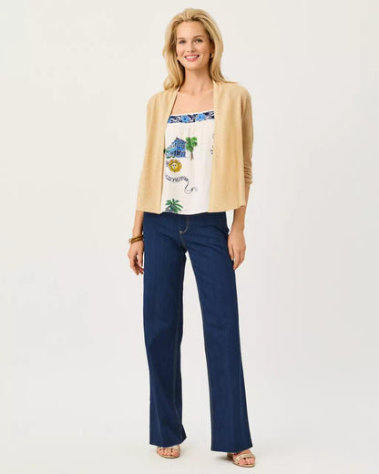 Faretta Cardigan - Wicker Tan Metallic
