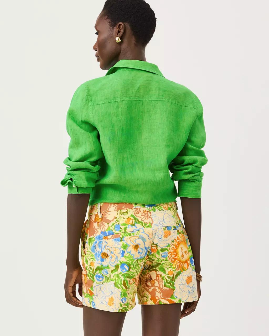 Sea View Linen Button Down Shirt - Ivy Green X Chateau Green