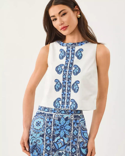 Annaleese Sleeveless Top - Low Tide Navy