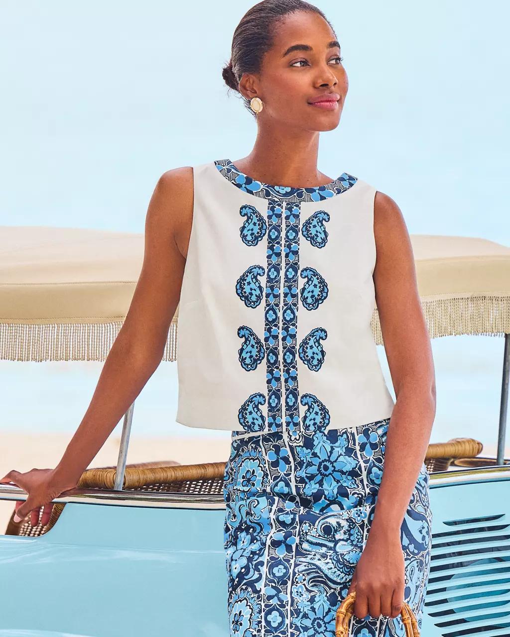 Annaleese Sleeveless Top - Low Tide Navy